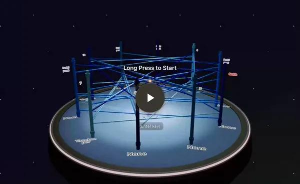 A three-dimensional Amida3D draw effect set in outer space