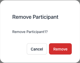 Participant removal confirmation dialog